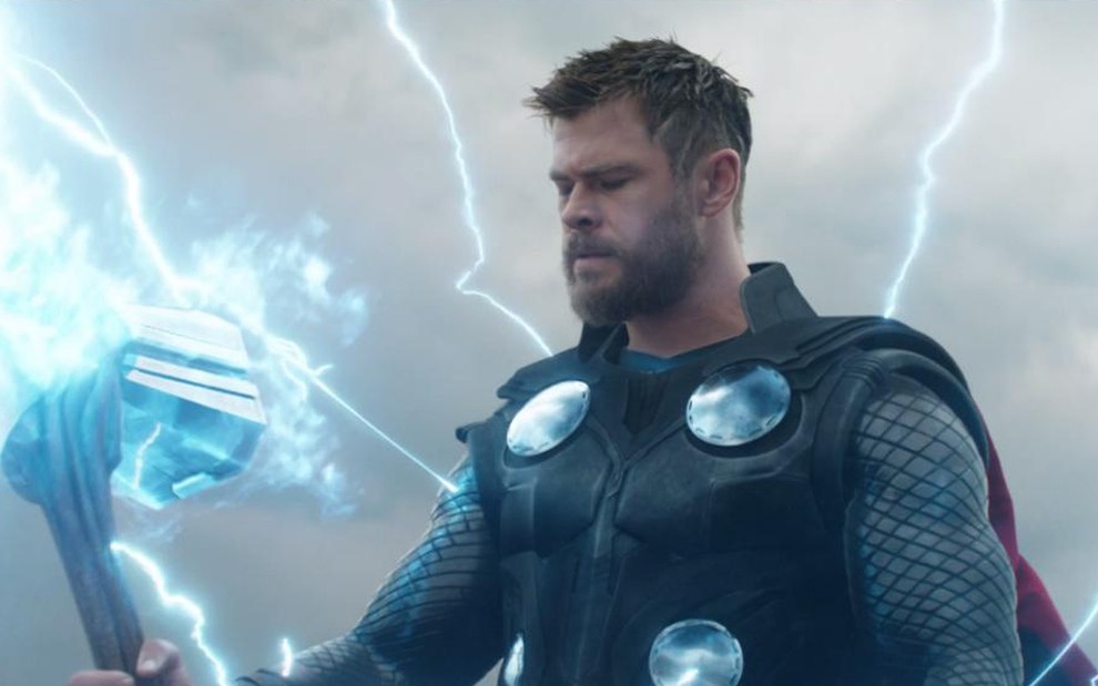 Chris Hemsworth (Thor) em cena do trailer de Vingadores: Ultimato, que chega aos cinemas no dia 25 - Fotos: Reprodução e Divulgação/Disney