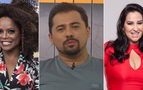 Adriana Bombom, Xand Avião e Fabíola Gadelha estão confirmados no Troca de Esposas - Fotos: Divulgação/Record e Reprodução/TV Globo