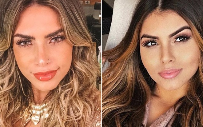 Erika Schneider (à esq.), 27 anos, e Isabella Arantes, 21: bailarinas do Faustão ficaram amigas de Neymar - FOTOS: REPRODUÇÃO/INSTAGRAM