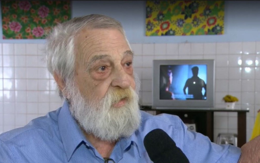 Lafayette Galvão em entrevista à Globo; ator morreu aos 83 anos no Hospital Miguel Couto, no Rio - REPRODUÇÃO/TV GLOBO
