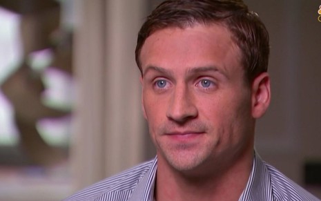 O nadador Ryan Lochte durante entrevista à NBC em que admitiu ter exagerado em seu relato de assalto - Reprodução/NBC