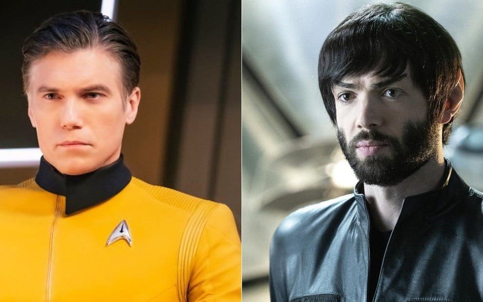 Anson Mount (à esq.) interpreta o capitão Pike e Ethan Peck vive Spock na nova temporada de Star Trek - Fotos: Divulgação/CBS All Access