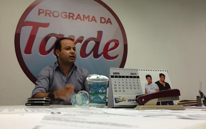 Vildomar Batista na sala que ocupa em abril, quando dirigia o Programa da Tarde - Daniel Castro/NTV