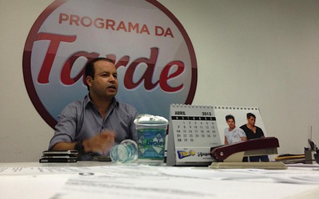 Vildomar Batista na sala que ocupa em abril, quando dirigia o Programa da Tarde - Daniel Castro/NTV