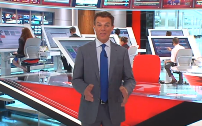 O apresentador Shepard Smith mostrou a nova redação em seu programa na tarde desta segunda - Reprodução