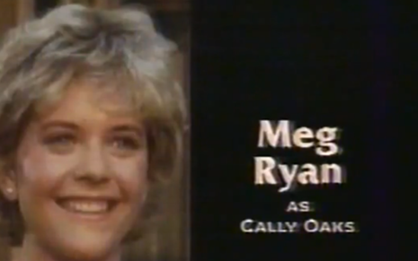 Atriz Meg Ryan como Cally Oaks em vinheta de abertura da série Wildside (1985) - Reprodução