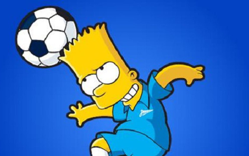 Bart Simpson, personagem da série Os Simpsons, com uniforme do clube russo Zenit - Divulgação/Zenit