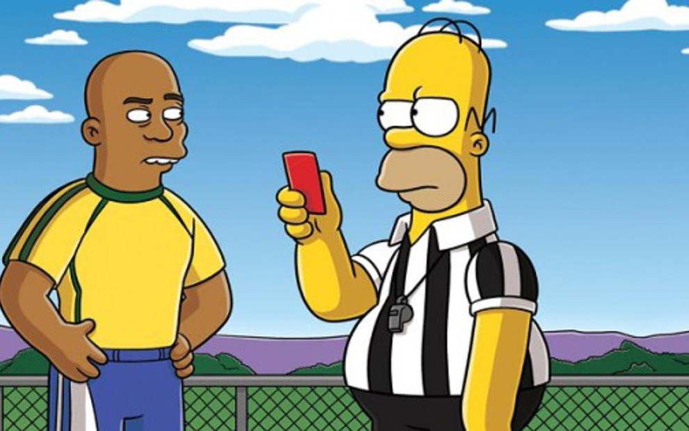 Homer Simpson expulsa Ronaldo Fenômeno em episódio de Os Simpsons exibido em 2007 - Reprodução