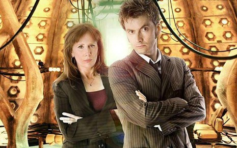 Os atores Catherine Tate (Donna) e David Tennant (O Doutor), da série Doctor Who, disponível no Now - Divulgação
