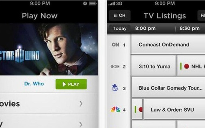 Imagem do aplicativo da operadora norte-americana Comcast chamado de Xfinity TV Player App para iPhone - Reprodução