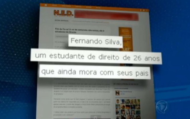 Reportagem do Domingo Espetacular reproduz trecho de texto fictício publicado em site de humor - Reprodução/Record