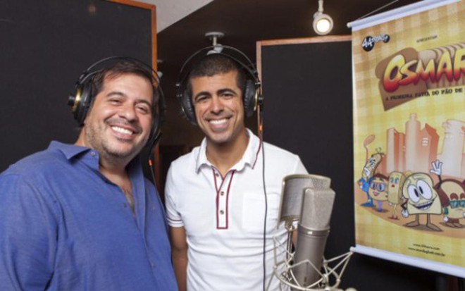 Os comediantes Leandro Hassum e Marcius Melhem no estúdio de Osmar, a Primeira Fatia do Pão de Forma - Juliana Coutinho/Gloob