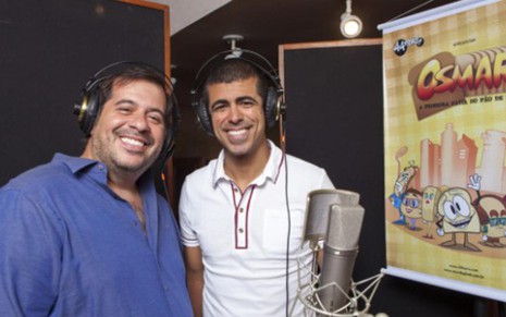 Os comediantes Leandro Hassum e Marcius Melhem no estúdio de Osmar, a Primeira Fatia do Pão de Forma - Juliana Coutinho/Gloob