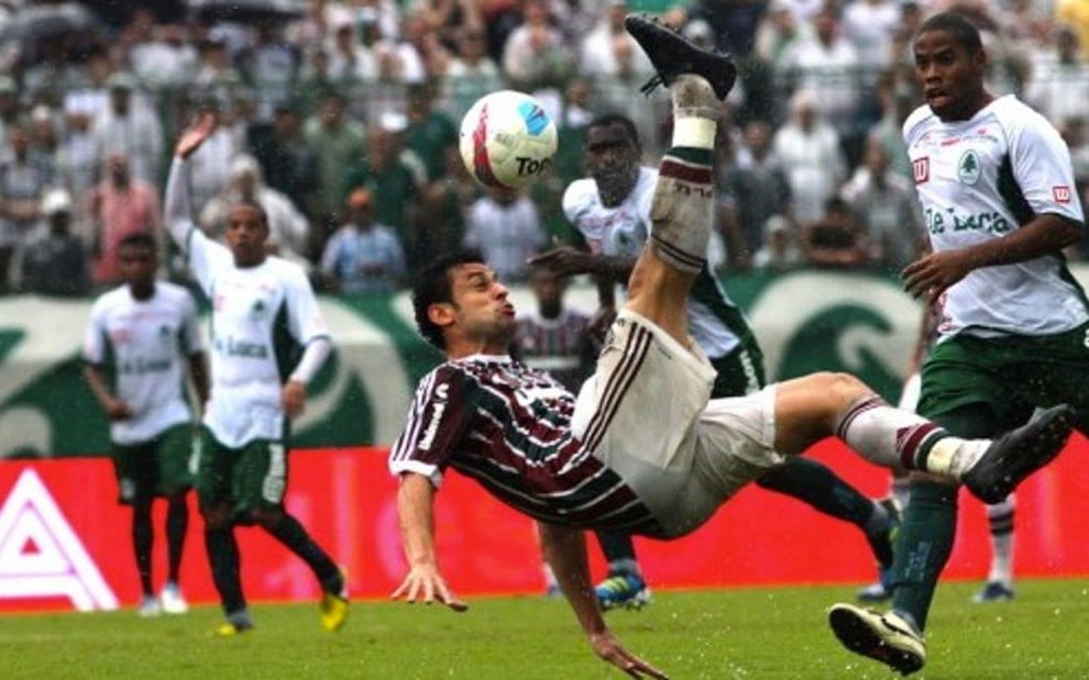 O atacante Fred em jogo contra o Boa Vista, em março deste ano; Fluminense está hoje na zona de rebaixamento - Divulgação/Fluminense FC