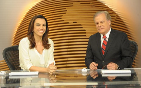 Ana Paula Araújo e Chico Pinheiro, apresentadores do Bom Dia Brasil, telejornal da Globo - João Cotta/TV Globo