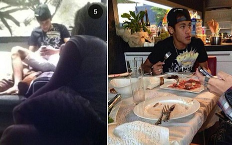 Imagens de Neymar em Barcelona mostram o jogador com garotas em restaurante e na casa do jogador - Reprodução/Leo Dias/O Dia