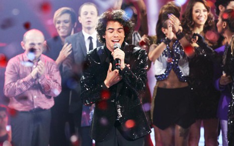 Sam Alves, vencedor da segunda edição do The Voice Brasil, competição musical da Globo - Ellen Soares/TV Globo