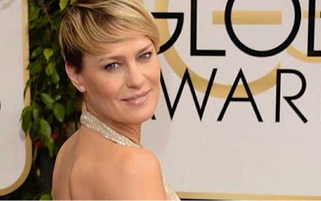 A atriz Robin Wright, zebra do Globo de Ouro: derrotou as favoritas Julianna Margulies e Kerry Washington - Divulgação/Golden Globe