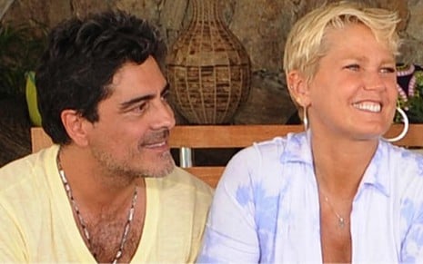 Xuxa Meneghel, com o namorado Junno, em gravação do TV Xuxa exibido no último sábado - Blad Meneghel/TV Globo