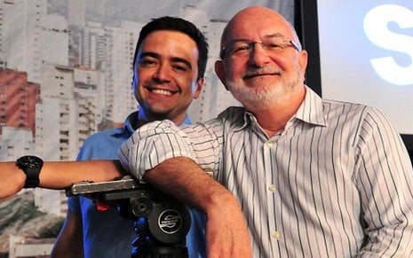 Daniel Ortiz ao lado de Silvio de Abreu durante lançamento de Guerra dos Sexos, em 2012 - João Miguel Júnior/TV Globo