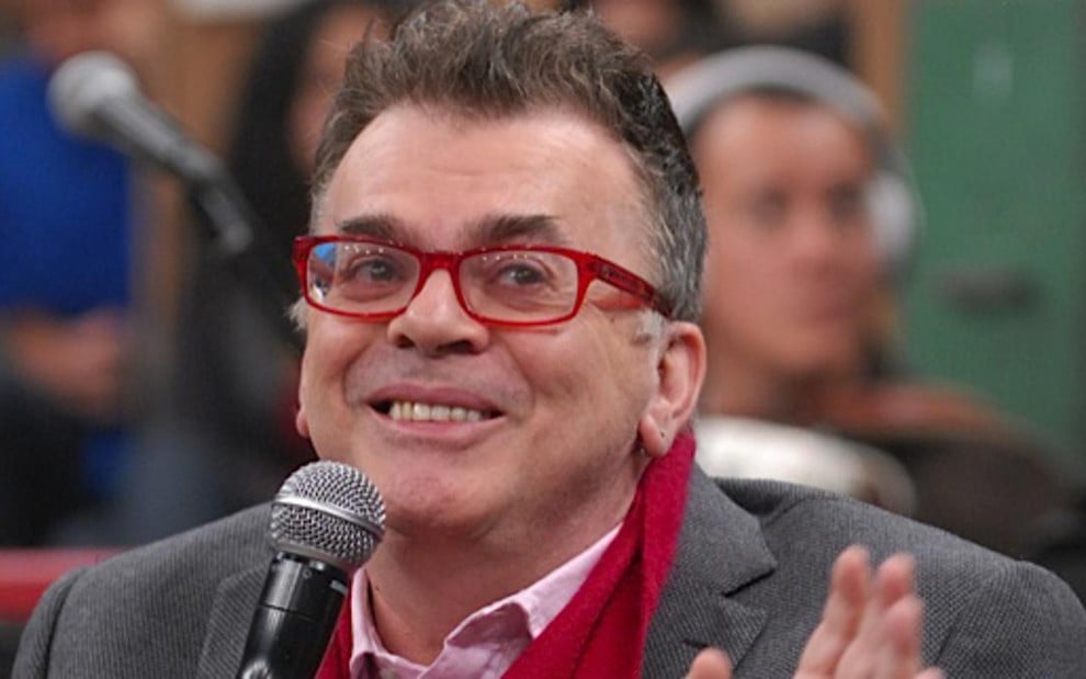 Walcyr Carrasco no Altas Horas, em agosto de 2013; Alma Gêmea é seu maior sucesso - Zé Paulo Cardeal/TV Globo