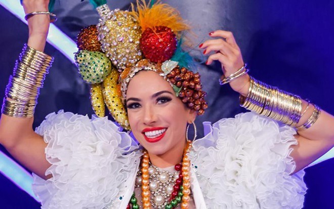 Patricia Abravanel imita Carmen Miranda no Máquina da Fama da próxima segunda (24), no SBT - Artur Igrecias/SBT