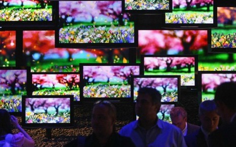 TVs de LED em exposição; televisores consomem menos energia do que aparelhos LCD - Reprodução