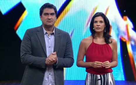 Zeca Camargo e a atriz Helena Ranaldi, convidada do Vídeo Show da última sexta-feira (14) - Reprodução/TV Globo