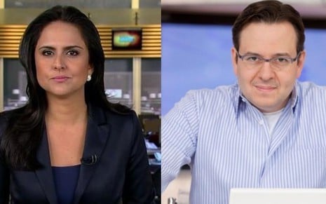 Carla Cecato e Celso Zucatelli; jornalista mandou apresentador do Hoje em Dia aplicar mais botox - Montagem Reprodução/TV Record