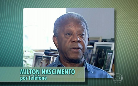 O ator Milton Gonçalves, confundido com o cantor Milton Nascimento no Jornal Hoje desta sábado (5) - Reprodução/TV Globo