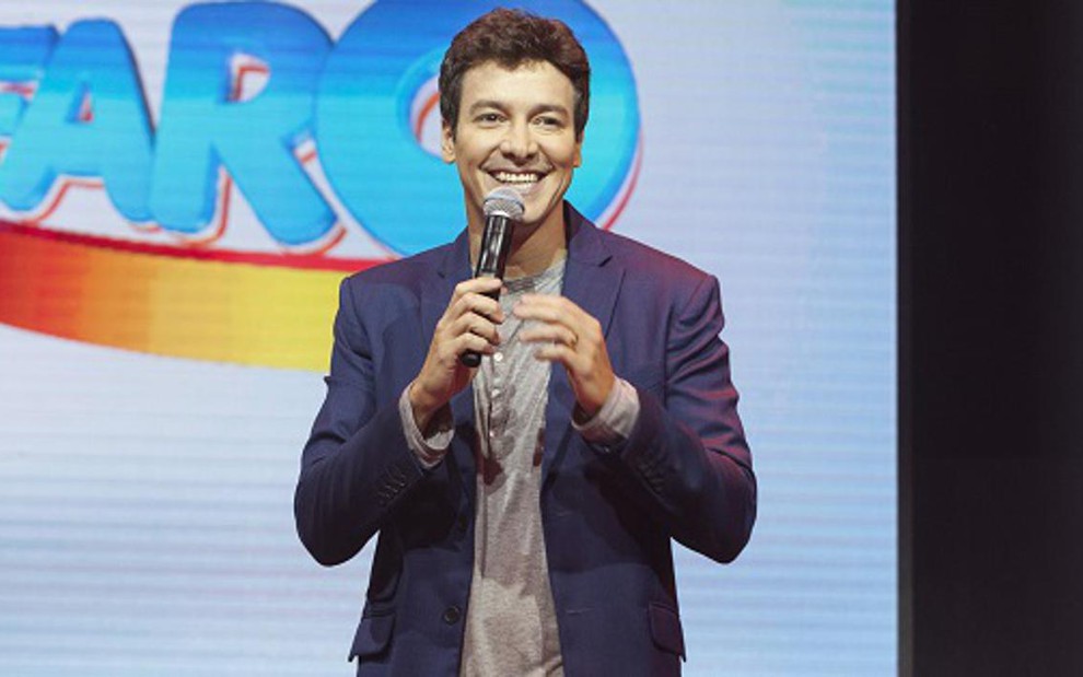 Rodrigo Faro no lançamento de seu novo programa, Hora do Faro, nesta quarta-feira (16) - EDU MORAES/TV RECORD
