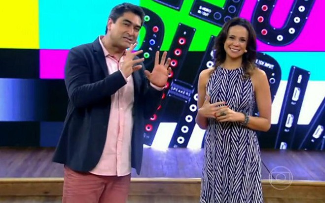 Zeca Camargo e Vanessa Gerbelli no Vídeo Show de ontem (16), que teve a pior audiência da história - Reprodução/TV Globo