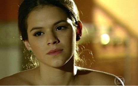 A atriz Bruna Marquezine na pele de Luiza em cena da novela das nove da Globo, Em Família - Reprodução/TV Globo