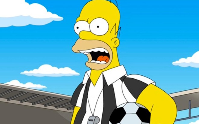 Homer Simpson vira árbitro de futebol na Copa do Mundo em episódio de Os Simpsons, série da Fox - Divulgação/Fox