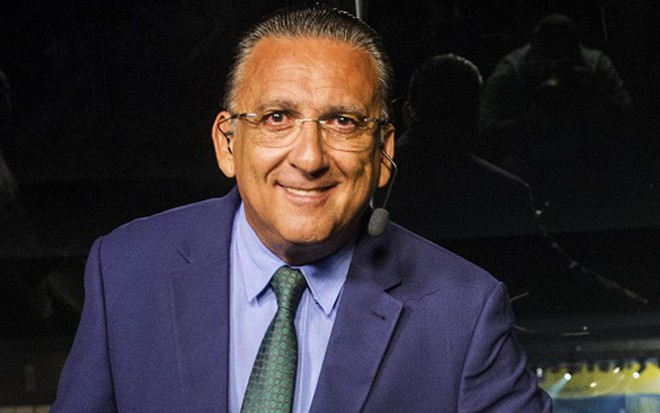 Galvão Bueno na transmissão do sorteio dos grupos da Copa do Mundo, em dezembro de 2013 - João Miguel Júnior/TV Globo