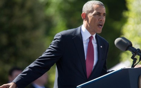 O presidente dos Estados Unidos Barack Obama discursa em frente à Casa Branca, sede do governo - Divulgação/Casa Branca