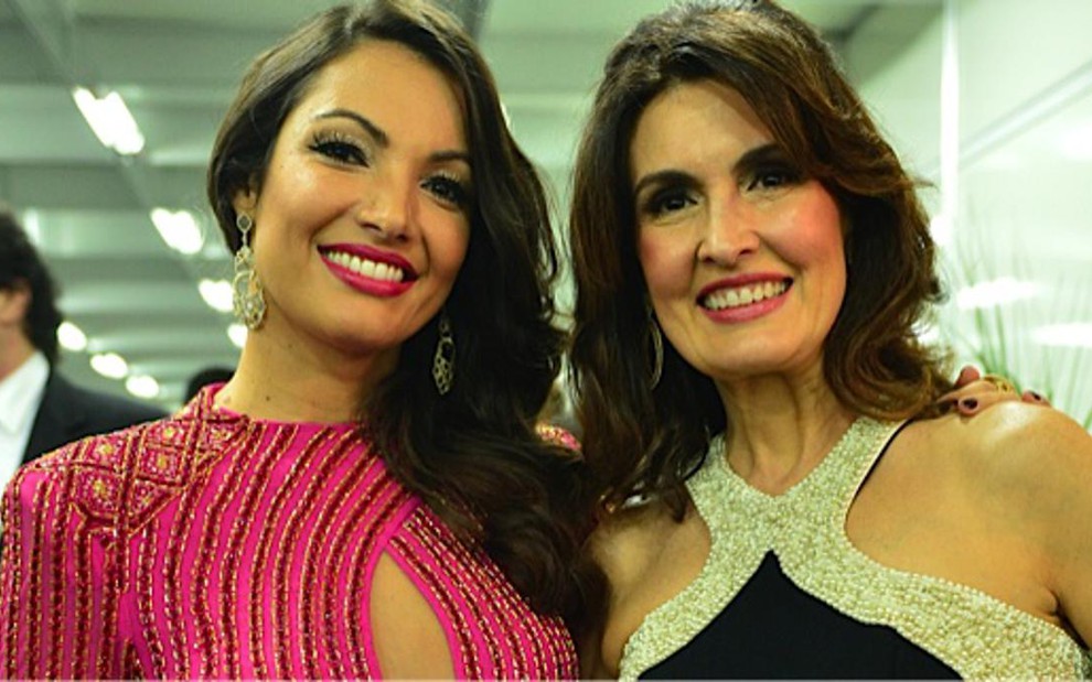 Patrícia Poeta e Fátima Bernardes nos bastidores de evento para promover programação da Globo - Divulgação/TV Globo