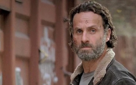 O ator Andrew Lincoln como Rick Grimes em cena de episódio da quinta temporada de The Walking Dead - Divulgação/AMC