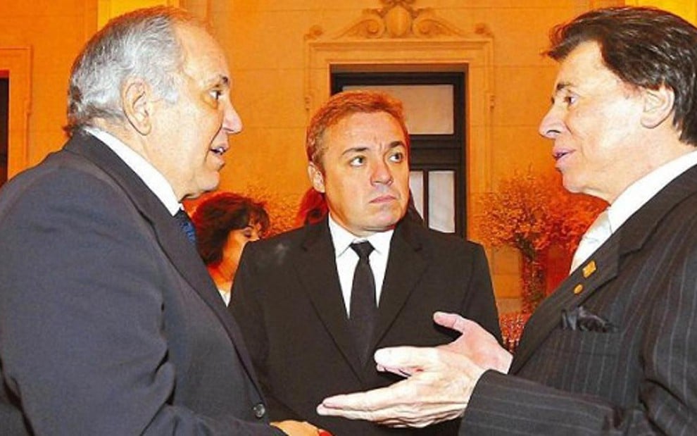 Homero Salles, Gugu Liberato e Silvio Santos na festa de 50 anos do Grupo Silvio Santos, em 2008 - Val Luna/Divulgação