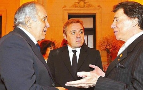 Homero Salles, Gugu Liberato e Silvio Santos na festa de 50 anos do Grupo Silvio Santos, em 2008 - Val Luna/Divulgação