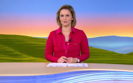 A apresentadora Ana Paula Campos na bancada do Globo Rural, que será substituído por novo telejornal - Reprodução/TV Globo