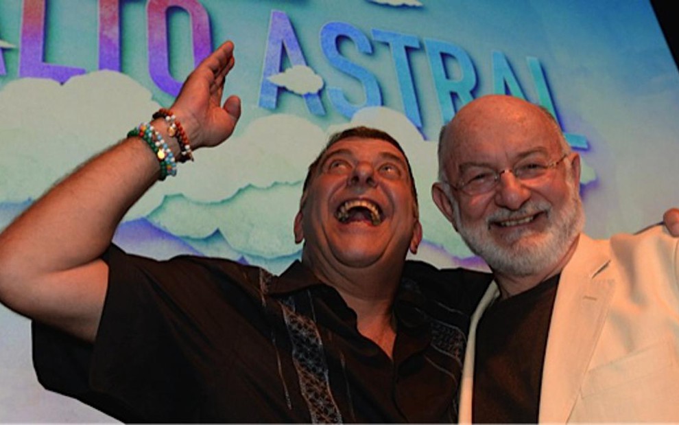 O diretor Jorge Fernando e o autor Silvio de Abreu no lançamento de Alto Astral, nova novela das sete - Zé Paulo Cardeal/TV Globo