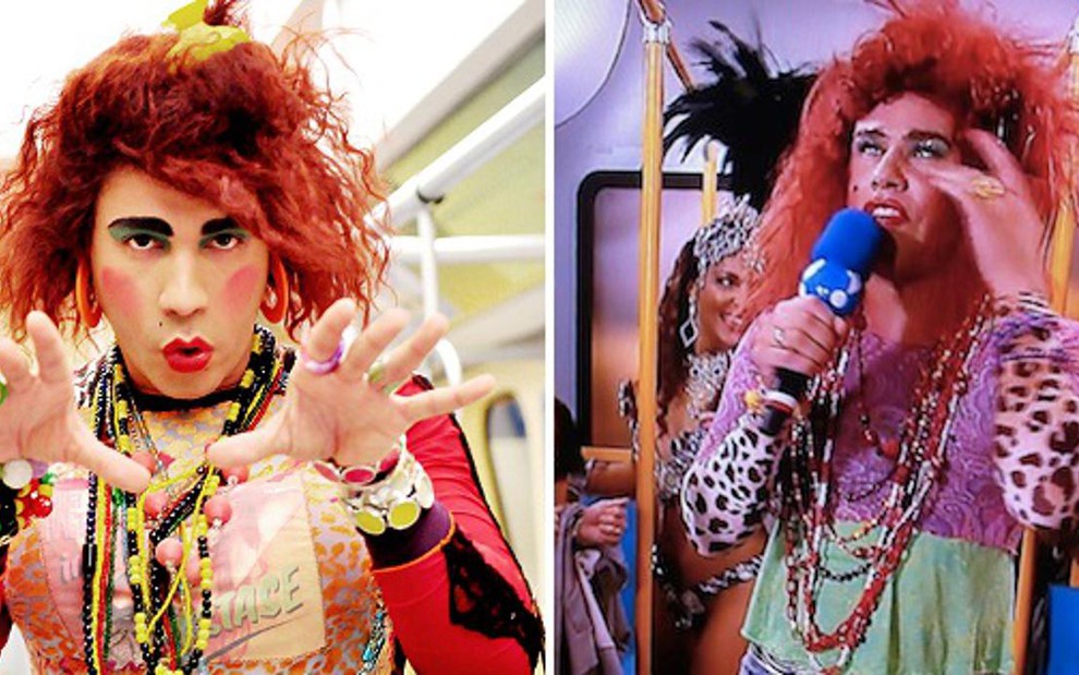Da esquerda para a direita: a personagem Valéria, do Zorra Total, e a versão feita pela RedeTV! em 2012, Vandete - Montagem/Divulgação
