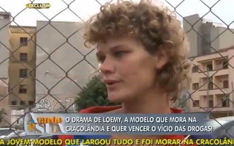 A ex-modelo Loemy Marques em flagrante na Cracolândia feito pelo A Tarde É Sua, da RedeTV! - Reprodução/RedeTV!