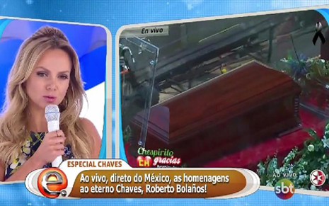 Eliana acompanha chegada de caixão com o corpo de Roberto Gómez Bolaños no México - Reprodução/SBT