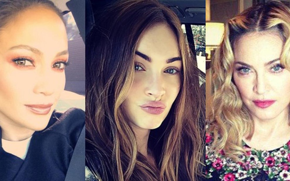 Jennifer Lopez, Megan Fox e Madonna, que teriam reduzido as bochechas com nova cirurgia - Reprodução/Instagram