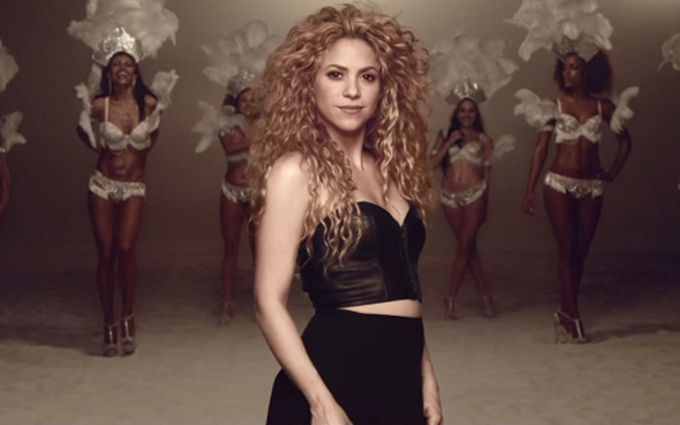 A cantora Shakira no clipe La La La, um dos temas musicais da Copa do Mundo de 2014, realizada no Brasil - Reprodução/YouTube