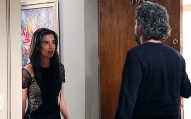 Marjorie Estiano (Cora) em cena da novela Império, da Globo, com Alexandre Nero (José Alfredo) - Reprodução/TV Globo