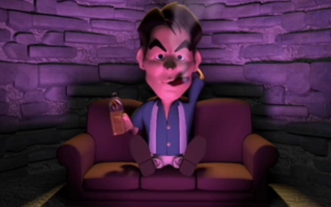 Uma animação inspirada em Charlie Sheen fuma um charuto em episódio final de Two and a Half Men - Reprodução/CBS
