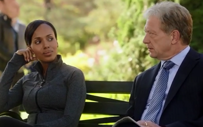 Os atores Kerry Washington e Jeff Perry em cena de chantagem na quarta temporada de Scandal - Fotos Reprodução/ABC